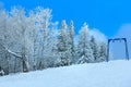 Winter Carpathian Mountains landscape, Ukraine.