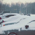 Winter cars covered the snow Royalty Free Stock Photo