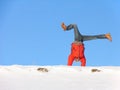 Winter cartwheel Royalty Free Stock Photo