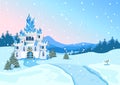 Winter castle for beautiful princess Royalty Free Stock Photo