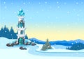 Winter castle for beautiful princess Royalty Free Stock Photo