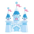 Winter castle for princess cartoon Royalty Free Stock Photo