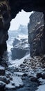 Winter Cave On Mountain Road In Iceland A Cinematic Rendered Masterpiece