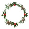 Winter Cedar Cypress and Holly Berry Wreath