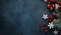 Winter celebration snowflake season, dark tree design, gift nature generated by AI
