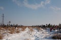 winter cemetery on the mountain, burial of the dead from