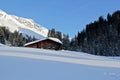 Winter Chalet House at the Mountains in Lech am Arlberg, Austrian Alps