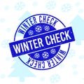 Winter Check Grunge Round Stamp Seal for Christmas