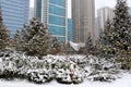 Snowy day in Chicago. Royalty Free Stock Photo