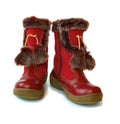 Winter childrens boots Royalty Free Stock Photo