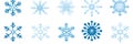 Winter and Christmas background of assorted blue and white snowflakes on a white background. Generative AI Royalty Free Stock Photo