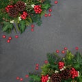 Natural Winter and Christmas Background Border Royalty Free Stock Photo