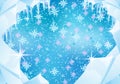 Winter Christmas background with snowflakes. Royalty Free Stock Photo