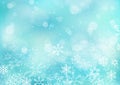 Winter Christmas Bokeh Background made of Snowflakes