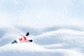 Winter Christmas card. Bright Santa on a snowy background.