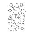 Winter Christmas coloring book for children. Winter sports. Hand-drawn sketch Royalty Free Stock Photo