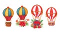 Hot air balloon toys. House on air ballon.