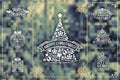 Winter Christmas Design Elements Golden Set Royalty Free Stock Photo