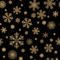 Winter christmas hand drawn seamless pattern print with snowflakes Royalty Free Stock Photo