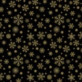 Winter christmas hand drawn seamless pattern print with snowflakes Royalty Free Stock Photo