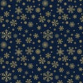 Winter christmas hand drawn seamless pattern print with snowflakes Royalty Free Stock Photo