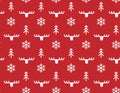 Winter Christmas seamless pattern with deer