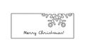 Winter Christmas snowflake Continuous one line drawing Royalty Free Stock Photo