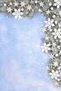 Winter and Christmas Snowflake Star and Snow Background Royalty Free Stock Photo
