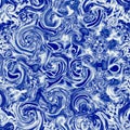 Winter christmas swirl blue background