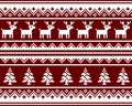 Winter Christmas vector seamless pattern red color. New Years pixel background. For greeting cards, gift wrapping paper, Royalty Free Stock Photo