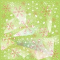 Winter, Christmas, Xmas, red and white snowflakes on light green background Royalty Free Stock Photo