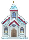 Winter church building theme image 1 Royalty Free Stock Photo