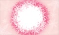 Winter circle snowflakes on pink background