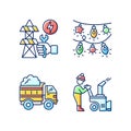 Winter city service RGB color icons set Royalty Free Stock Photo