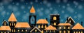 Winter city snowy banner Royalty Free Stock Photo