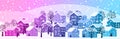 Winter cityscape banner Royalty Free Stock Photo