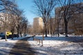 Winter cityscape of an ordinary residential area