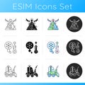 Winter cleaning service icons set