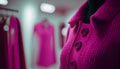 winter clothes coats viva magenta color on a mannequin .Generative AI