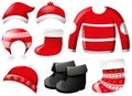 Winter clothes in red Royalty Free Stock Photo