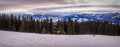 Winter cloudy landscape of the Carpathian Mountains in Eastern Europe Royalty Free Stock Photo