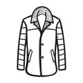 Winter coat outlined icon in white background