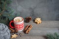 Winter coffee and cookies Royalty Free Stock Photo
