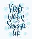 Winter cold warm typography quote