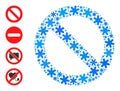 Winter Collage Forbidden Icon of Snowflakes
