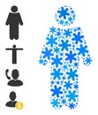 Winter Collage Mister Icon with Snow Flakes