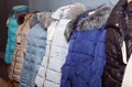 Winter Collection Of Different Jackets with fur collar, Dressed In Mannequins For Sale