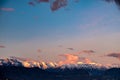 Winter colorful sunset in the countryside of Friuli-Venezia Giulia, Italy