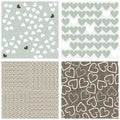 Winter colors hearts scrapbook backgrounds Royalty Free Stock Photo
