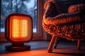 Winter comfort Infrared heater radiates warmth in a cozy home Royalty Free Stock Photo